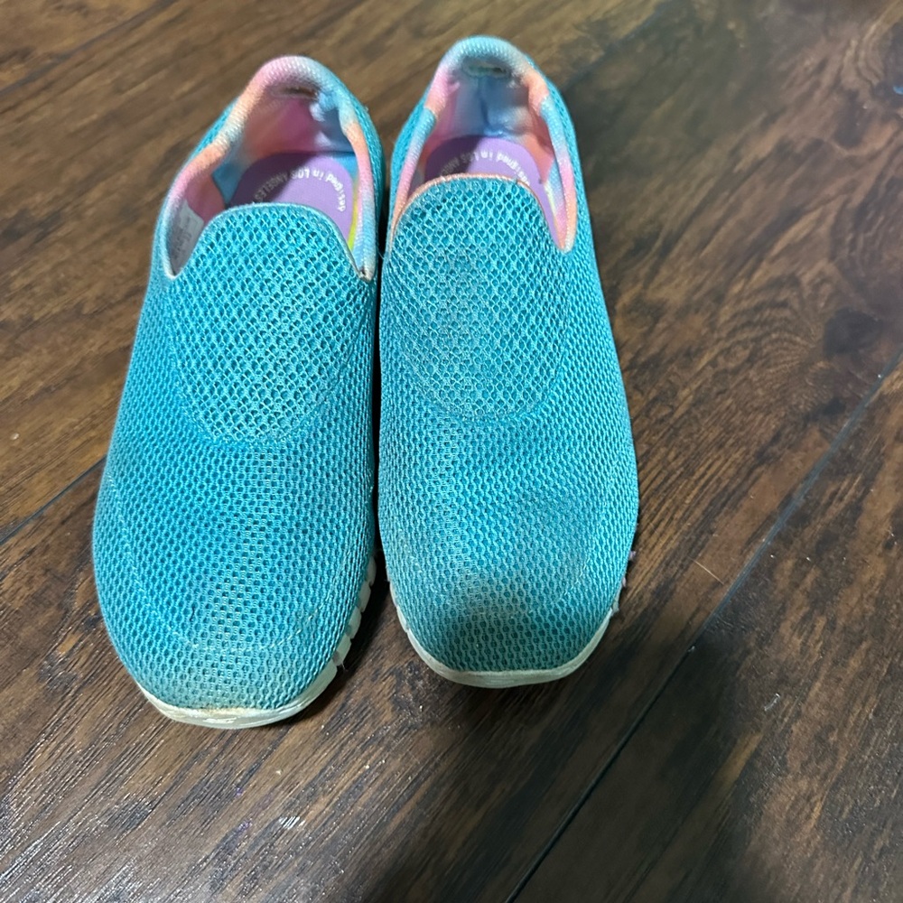 Skechers Kids Teal Mesh Slip-On Sneakers
